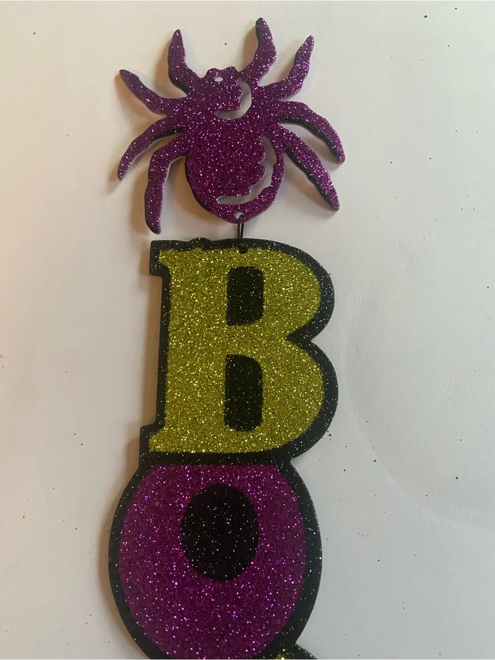 Unlisted Purple & Gold Glitter 'BOO' Spider Wall Hanging